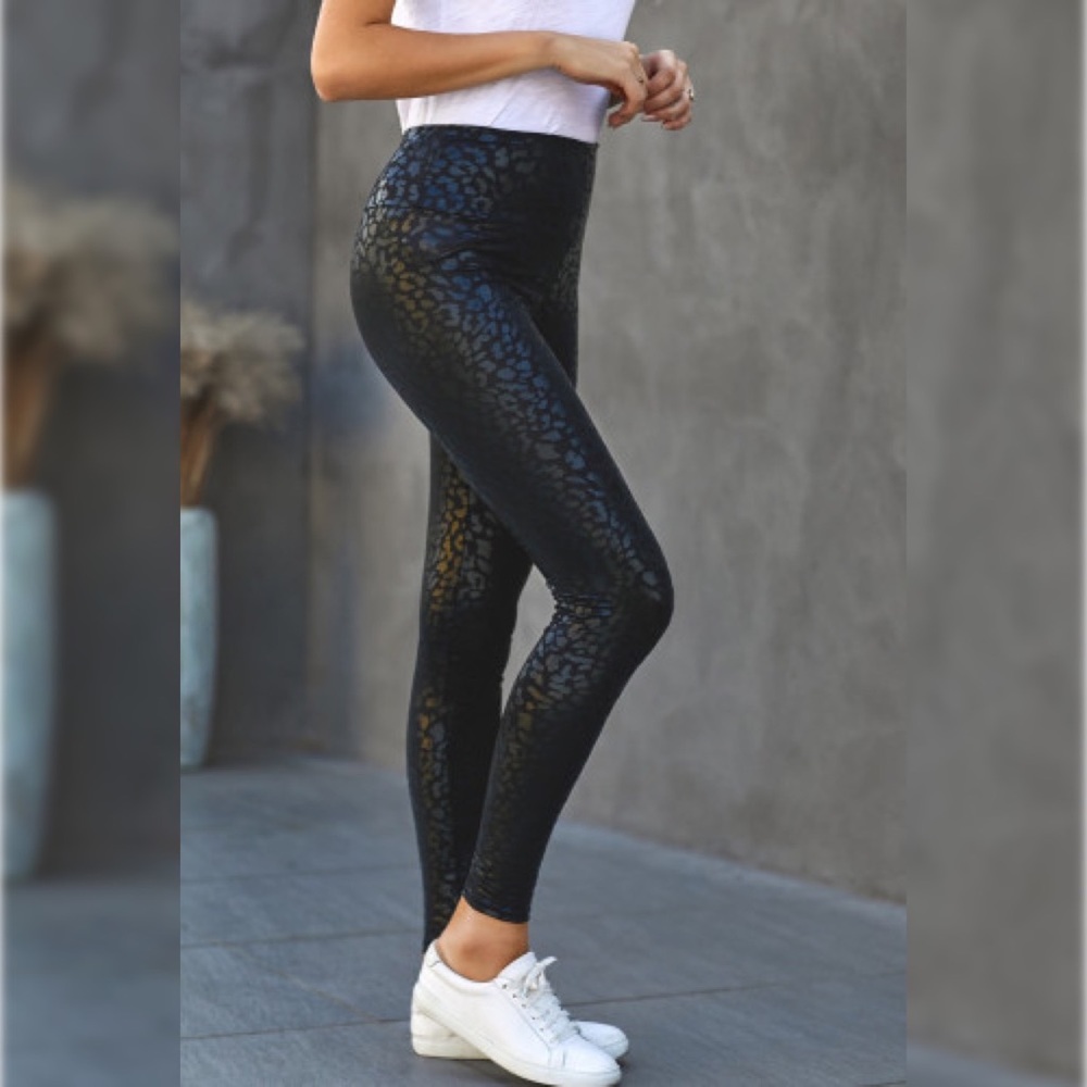 Black Leopard Print Leggings